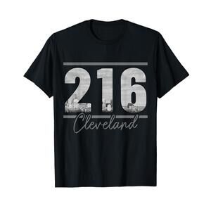 Cleveland 216 Area Code Skyline Ohio T Shirt